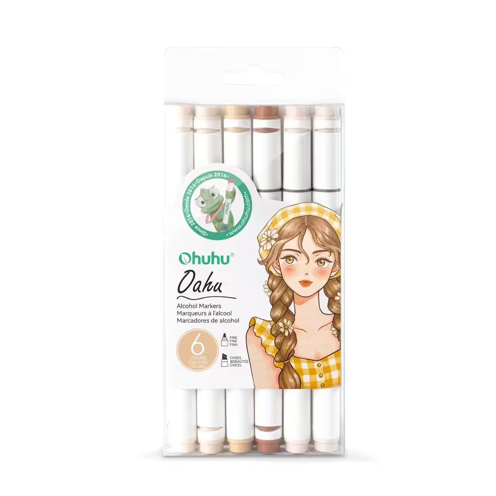 Ohuhu Oahu Alcohol Markers - Set of 6